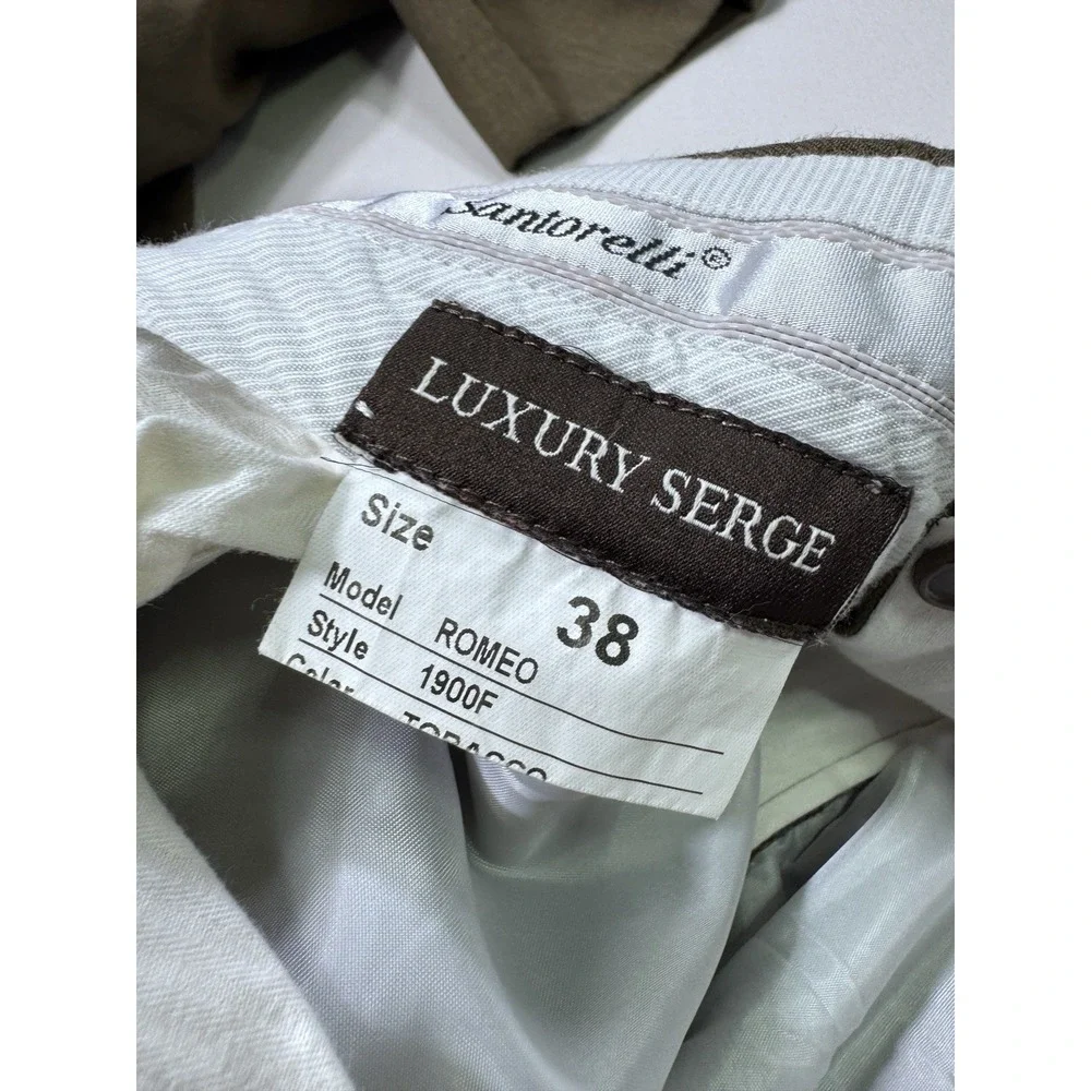 Santorelli Romeo Men’s 38 (37x30) Tobacco Wool Dress Pants Slacks Italy Luxury